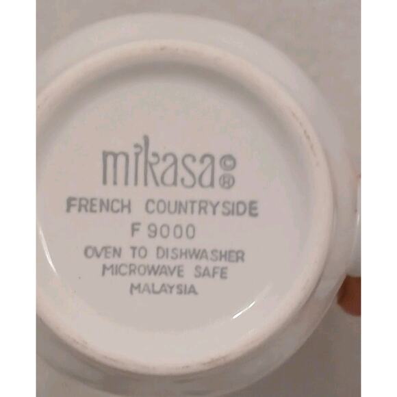 5 Mikasa Tall Coffee Cups French Countryside F9000 Ivory White Mugs Cottage Hot - Picture 11 of 13